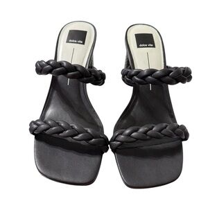Dolce Vita Women’s Black Braided Heel Sandals – Size 10